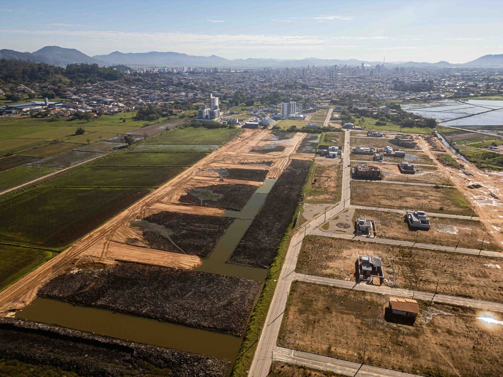 Vista aérea da obra – Loteamento Ricardo Bressan